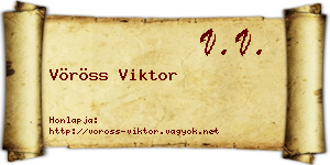 Vöröss Viktor névjegykártya