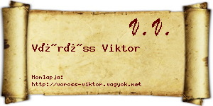 Vöröss Viktor névjegykártya